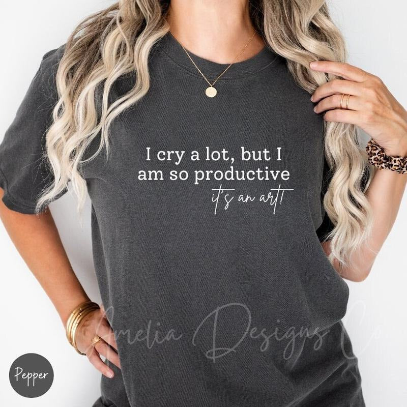 Swifftiee Tortured Poerts T-Shirt | I Cry A Lot But I Am So Productive | I Can Do It Broken Heart | Oversized Swiff.t Gift