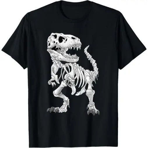 T-Rex Skeleton Dino bones paleontologist Fossil Dinosaur T-Shirt Made in USA