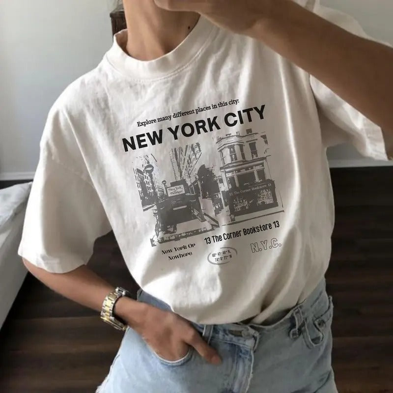 T-Shirt For Women Shirt New York City Graphic Tee NYC Shirt Cute Graphic Oversize Unisex T-Shirt All Size Top Womenswear...