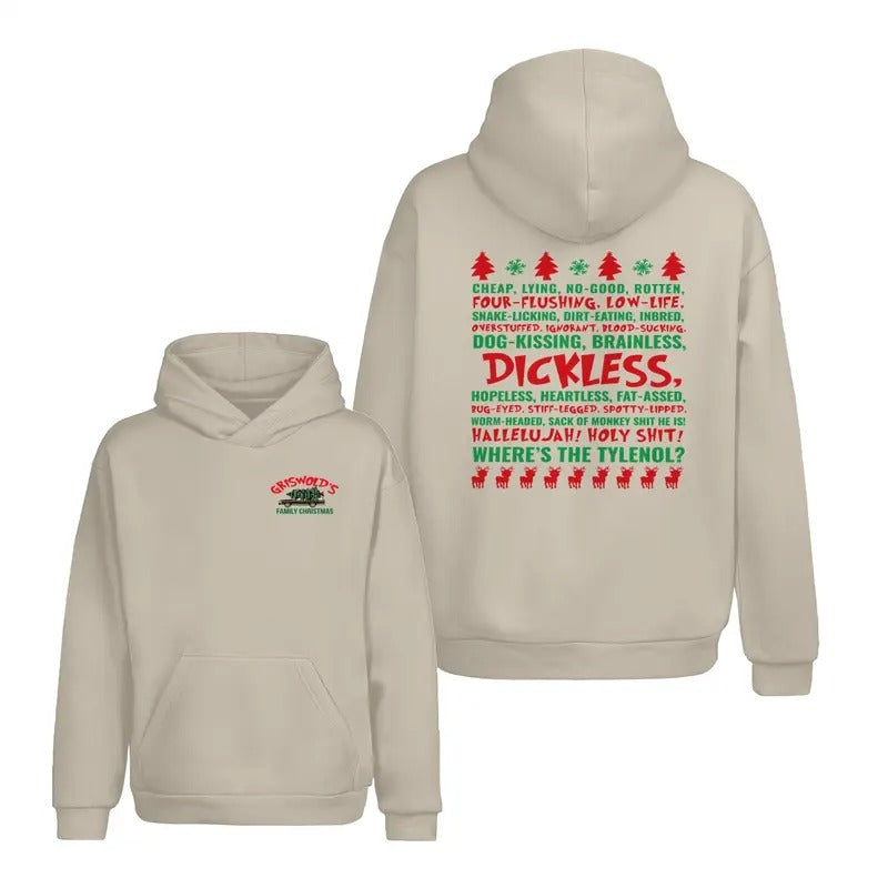 Dickless GrisWolds National Lampoons Christmas 2 Sided Graphic Hoodie/Sweatshirt/T-Shirt, For Men, For Women - Unisex Style, 100% Cotton, Pullover unisex hoodie