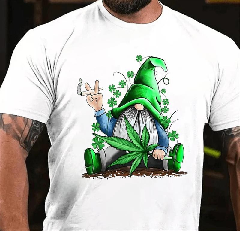 T-shirt Funny Gnome Pot Leaf 420 St Patrick's Day Classic T-shirt Hoodie, Sweatshirt | WearSparks.com