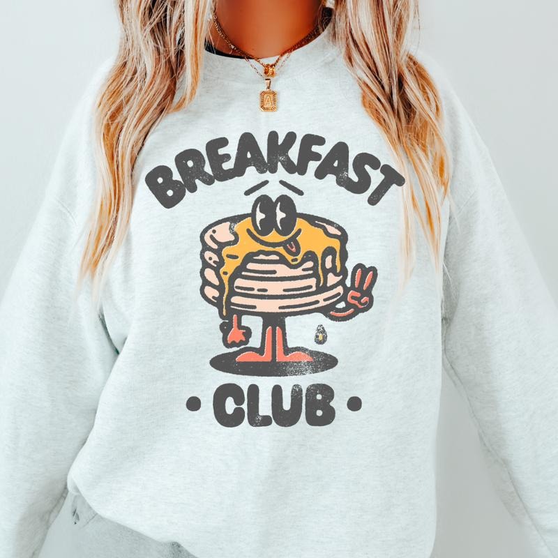 THE BREAKFAST CLUB FRONT OVERSIZED Y2K CREWNECK SWEATSHIRT CASUAL COTTON Fabric Piece