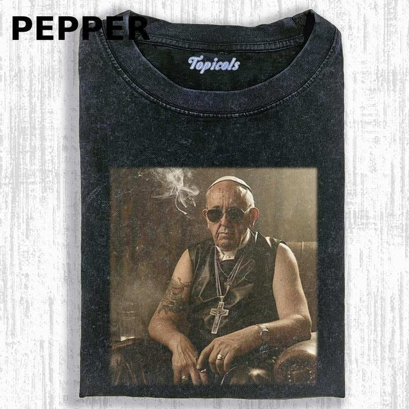 THE CRAZY POPE FUNNY T-SHIRT, Movies Tee, Unisex Meme Cringe Funny Dumb Shirt, Menswear Womenswear Streetwear Cotton Comfortstyle{n002}2