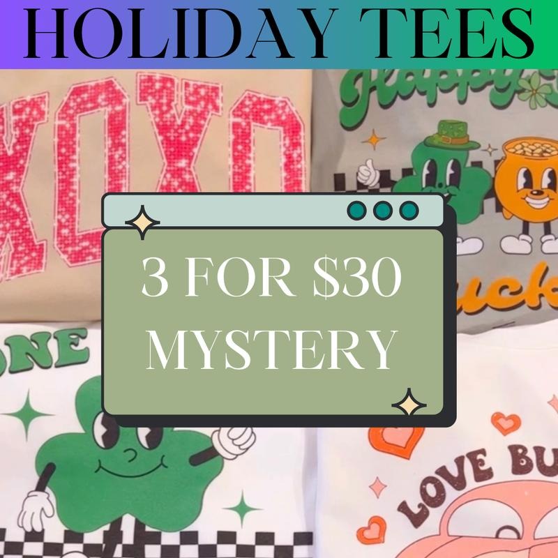 THREE HOLIDAY GRAPHIC T-SHIRTS (GILDAN T-SHIRT, CASUAL SHIRT UNISEX, CHRISTMAS CLOTHING, GRAPHIC APPAREL, HOLIDAY SHIRT) Cotton Jersey Top Tshirt