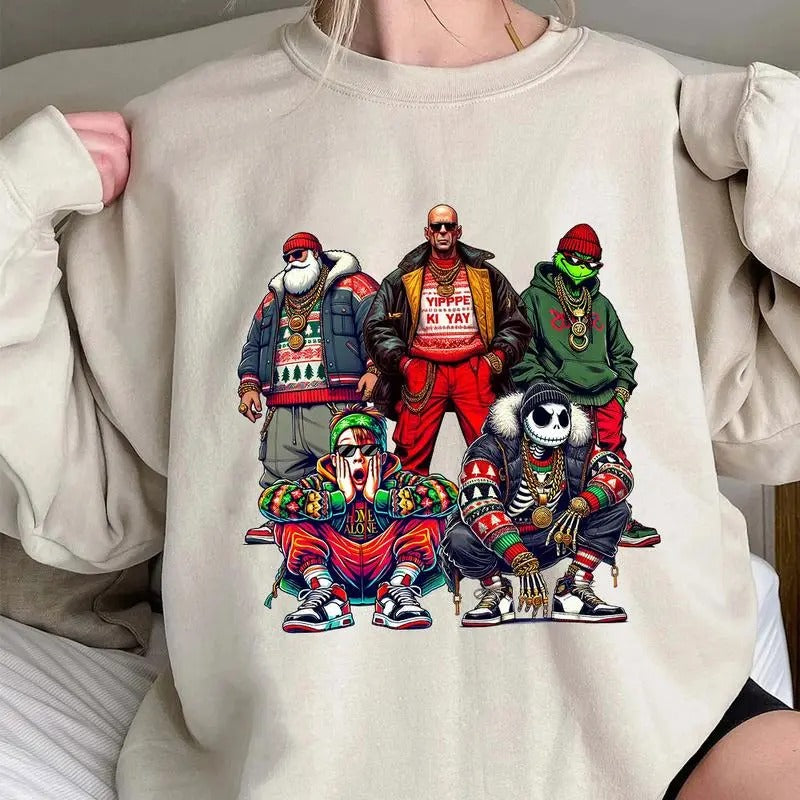 THUGLIFE Christmas Ver 2 Sweatshirt, Christmas Movies Sweatshirt, Xmas Graphic Tee, Holiday Gift for Men, for Women