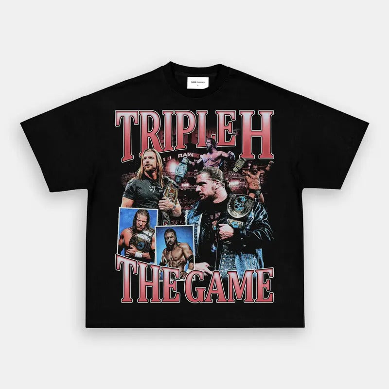 TRIPLE H TEE, Wrestling Graphic Tee, Sports T-shirt, Athlete Shirt, Wrestling Gift, Fitness Tee Crewneck Clothing Streetwear