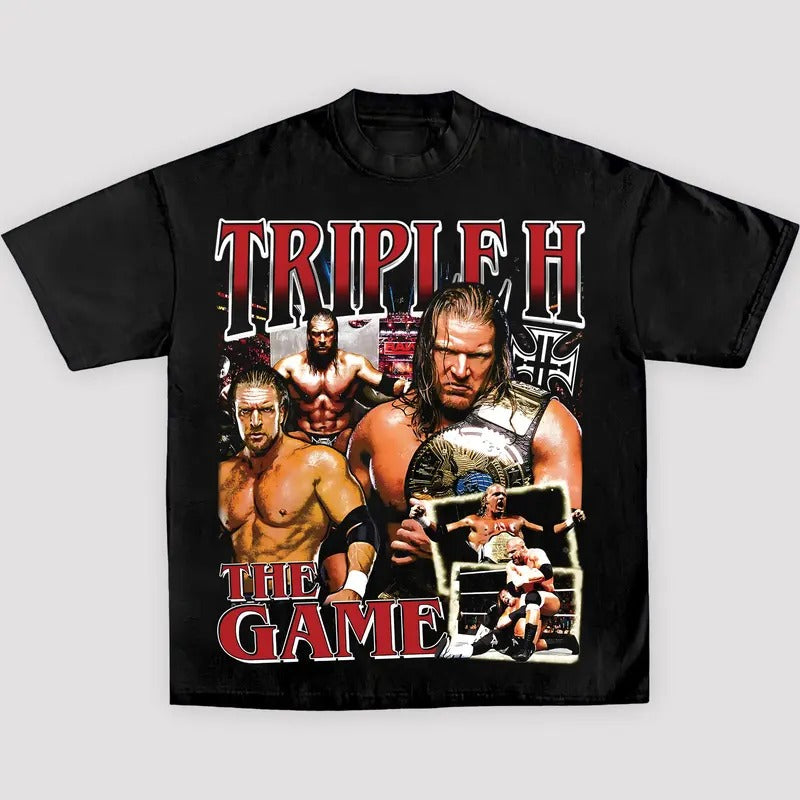 TRIPLE H TEE, Wrestling Tee, WWE Tee, Wrestling Gift, Sports Shirt, Workout T-shirt, Gift for Him Gift For Her Hoodie Sweatshirt Streetwear