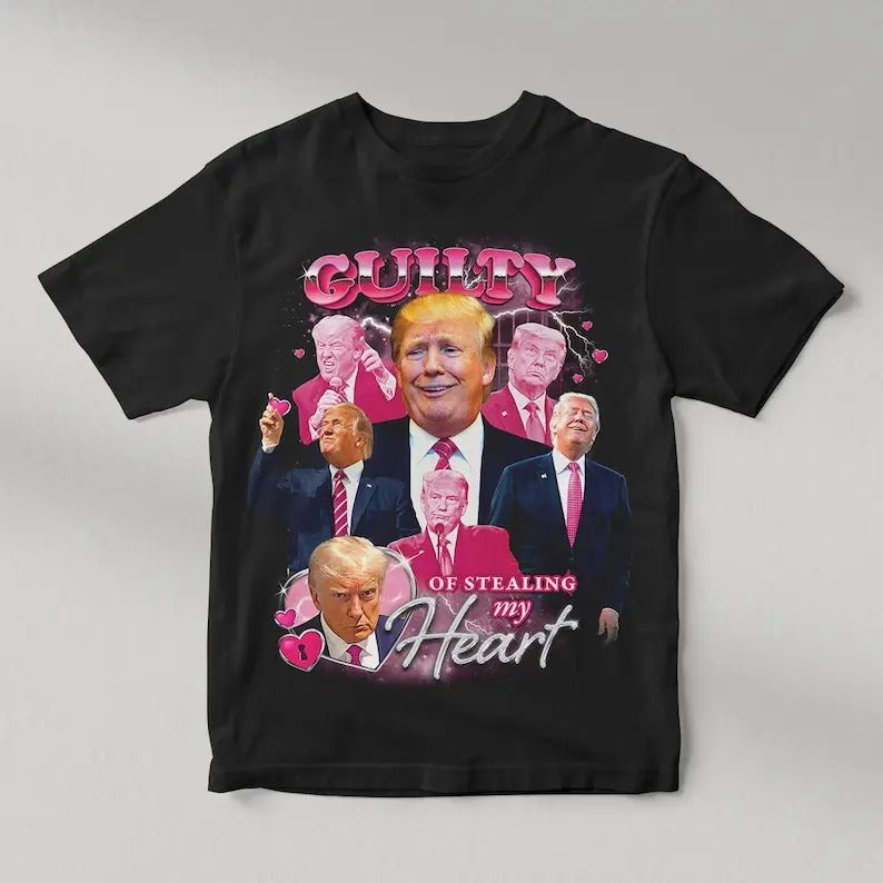 TRUMP: Guilty Of Stealing My Heart | Vintage Bootleg Mugshot Retro Shirt Merch | Unisex Cotton sweater and hoodie