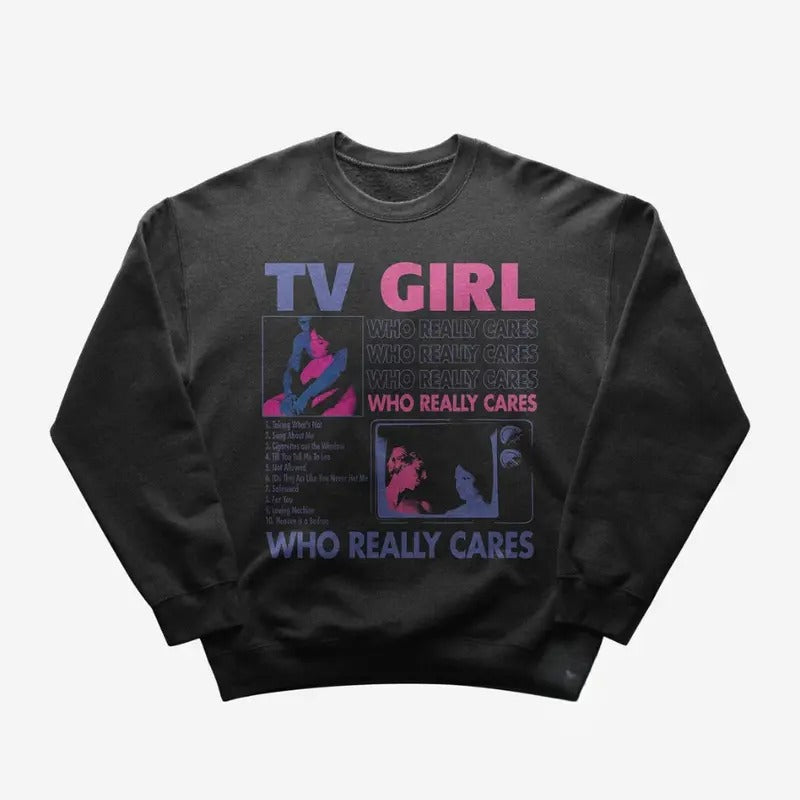 TV Girl Sweatshirt Pop Music Sweatshirt Blue Hair Not Allowed The Blonde French Exit TV Girl Merch Crewneck...