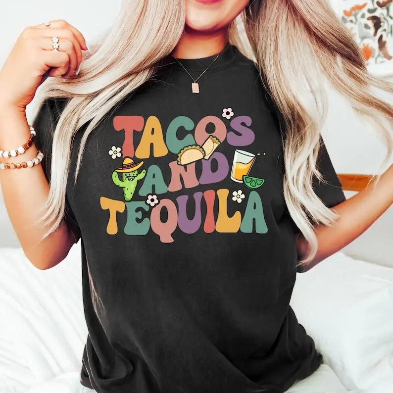 Tacos And Tequila Shirt, Margarita Shirt, Drinking Shirt, Cinco De Mayo Shirt, Spanish Party Matching Hoodie, Mexican Fiesta Sweatshirt