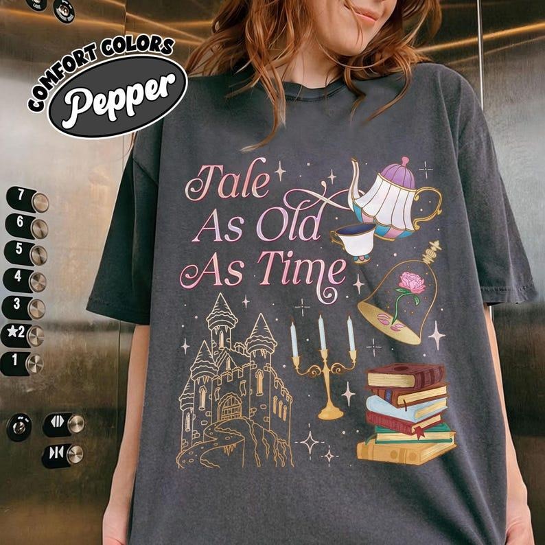 Tale As Old As Time Trendy T-Shirt, Belle Princess Clipart, Beauty Princess Shirt Designs, Family Vacation TShirt,...