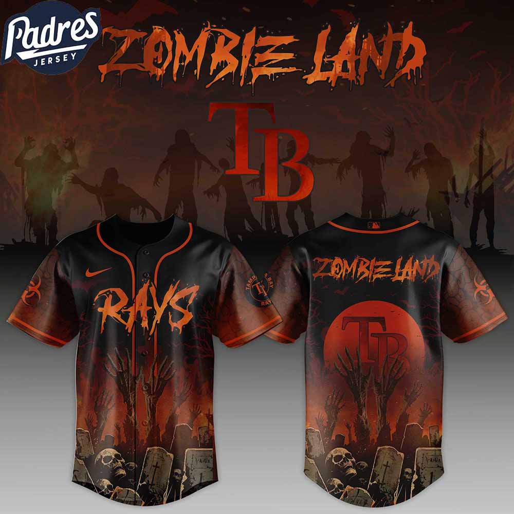 Tampa Bay Rays MLB X Zombie Land Custom Baseball Jersey - Padres Jersey Oasis: Elevate Your Baseball Style Game