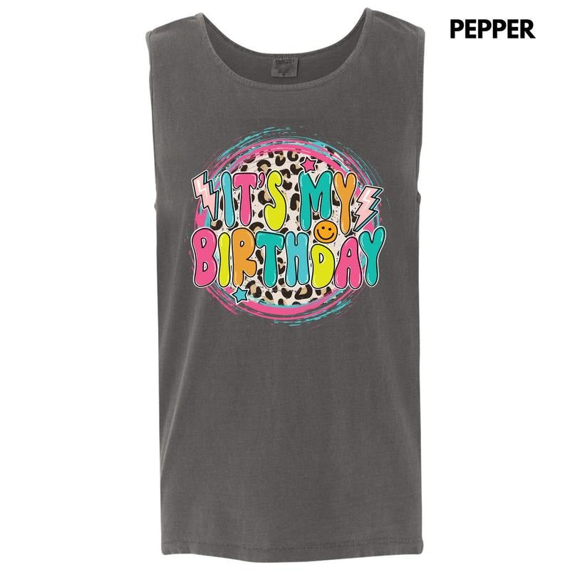 Tank Top - Cheetah My Birthday Comfort Colors Tank Top 'NLB'