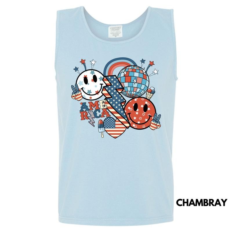 Tank Top - Fun America Collage Comfort Colors Tank Top 'NLB' T-Shirts, Hoodie, Sweatshirt | WearSparks.com