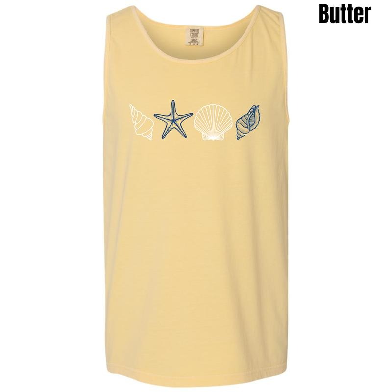 Tank Top - Nautical Shells Comfort Colors Tank Top 'NLB' T-Shirts, Hoodie, Sweatshirt | WearSparks.com