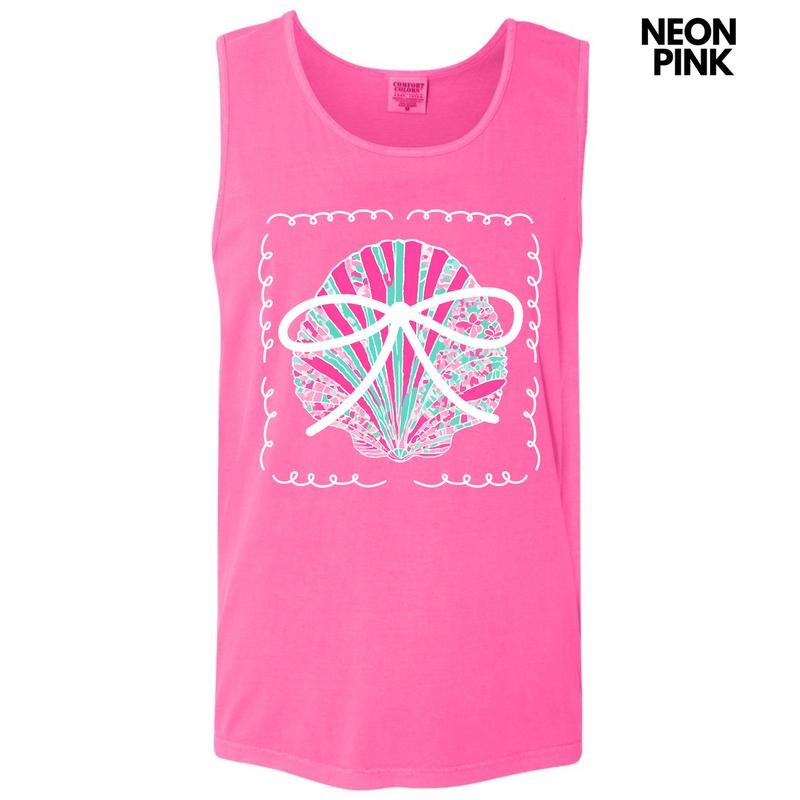 Tank Top - Pink Seashell Coquette Comfort Colors Tank Top 'NLB'