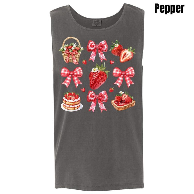Tank Top - Red Berry Bow Collage Comfort Colors Tank Top 'NLB' T-Shirts, Hoodie, Sweatshirt | WearSparks.com