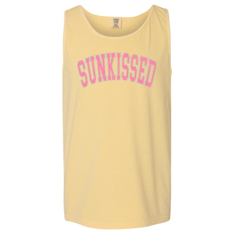 Tank Top - SUNKISSED Varsity Letter Comfort Colors Tank Top 'NLB'