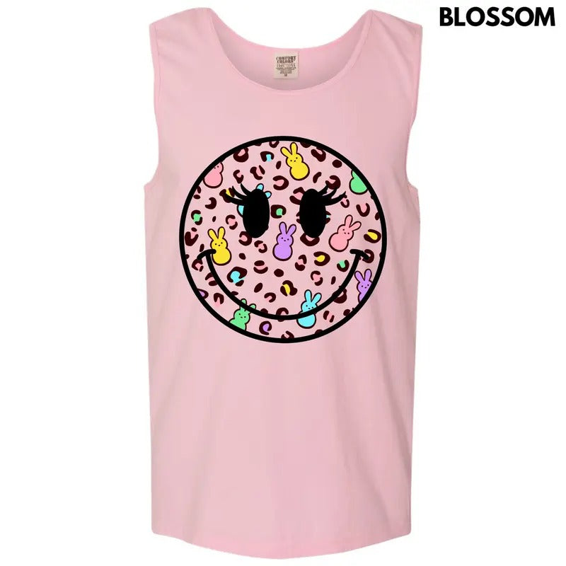 Tank Top - Wild Peeps Happy Face Comfort Colors Tank Top 'NLB'