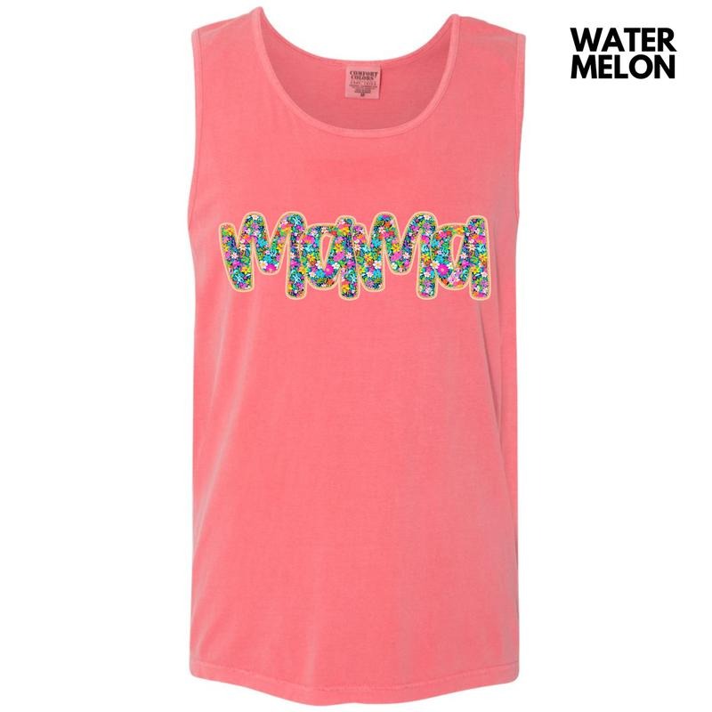 Tank Top -Mama Ditzy Floral Comfort Colors Tank Top 'NLB'