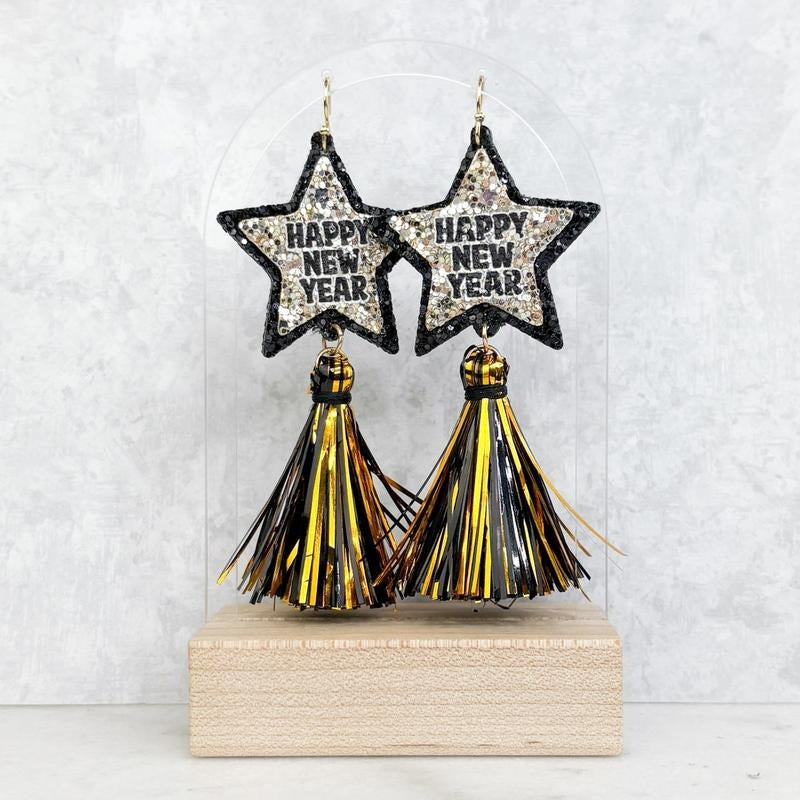 Tassel Happy New Year Earrings