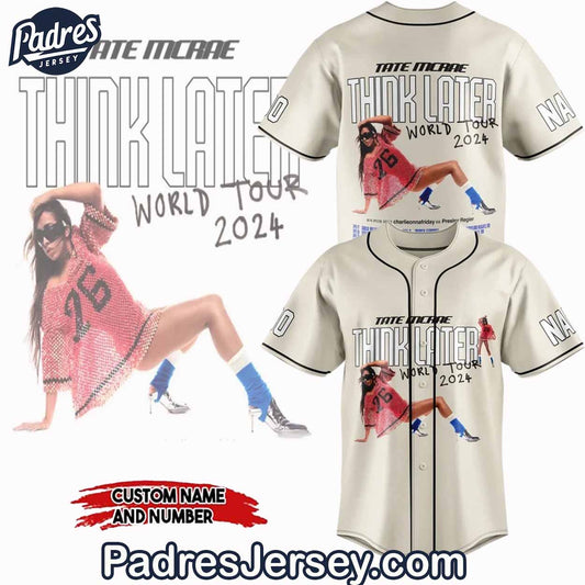 Tate McRae Think Later World Tour 2024 Baseball Jersey For Sale - Padres Jersey Oasis: Elevate Your Baseball Style Game