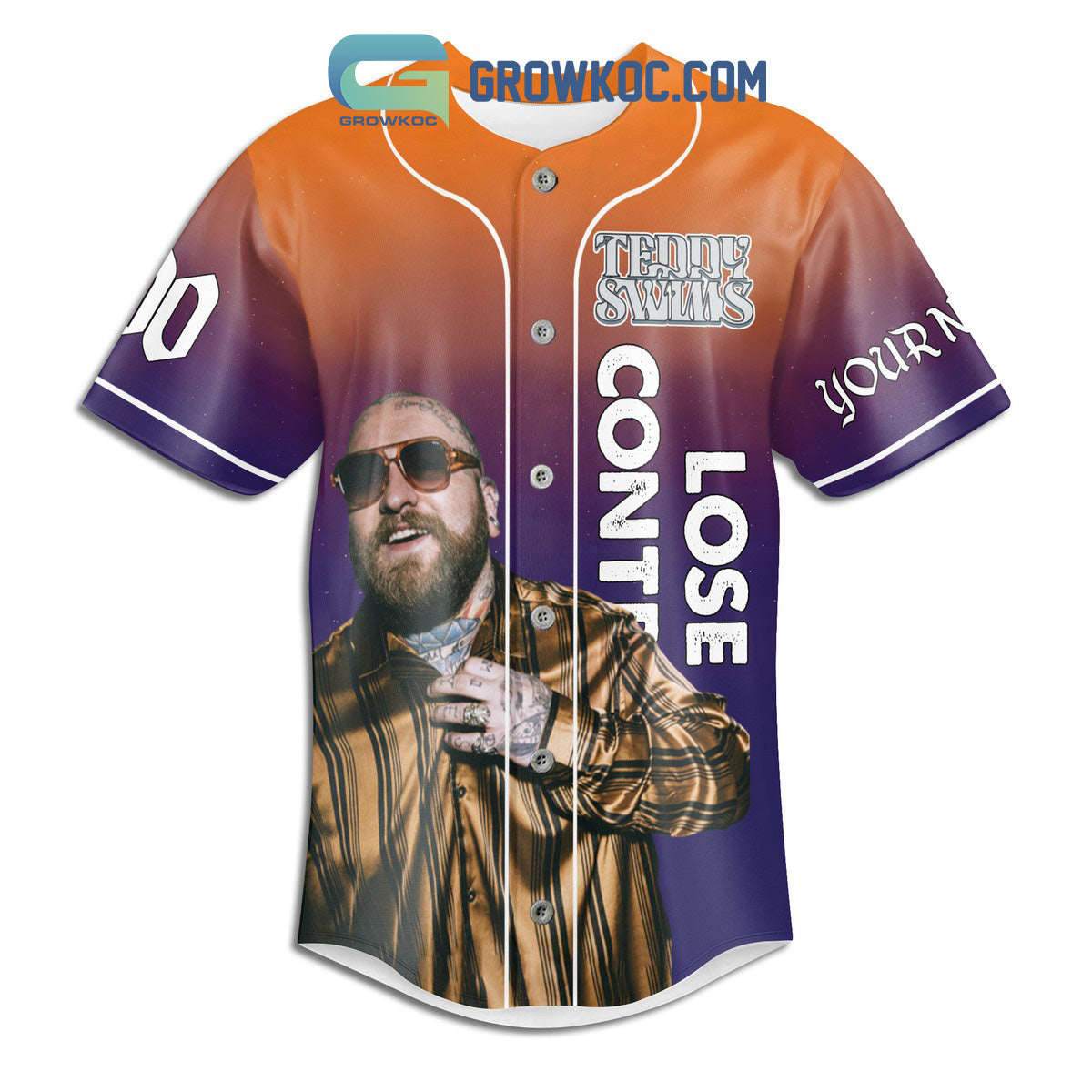 Teddy Swims Lose Control Fan Personalized Baseball Jersey