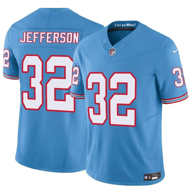 Tennessee Titans #32 Jermar Jefferson Blue 2025 F.U.S.E. Throwback Vapor