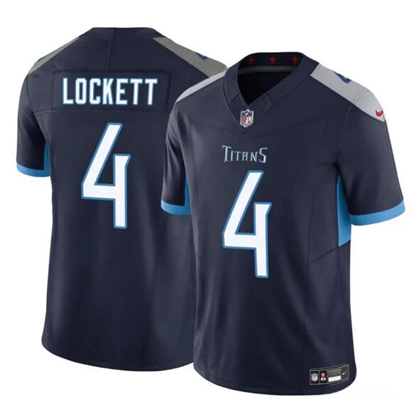 Tennessee Titans #4 Tyler Lockett Navy 2025 F.U.S.E. Vapor Limited