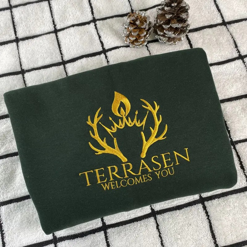 Terrasen Embroidered Sweatshirt - Throne Of Glass - Embroidered Sweatshirt -Sarah J Maas Merch - Bookish Merch