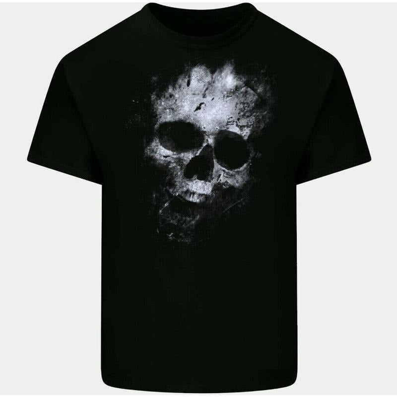 Terror Skull T-Shirt Mens Gothic Biker Heavy Metal Rock Music Motorbike Tee Top Made in USA