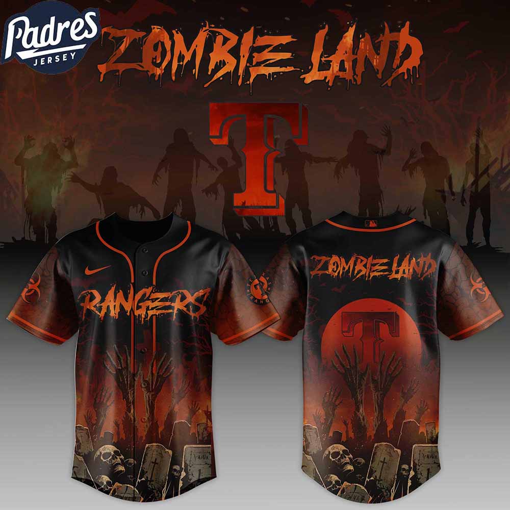 Texas Rangers MLB X Zombie Land Custom Baseball Jersey - Padres Jersey Oasis: Elevate Your Baseball Style Game