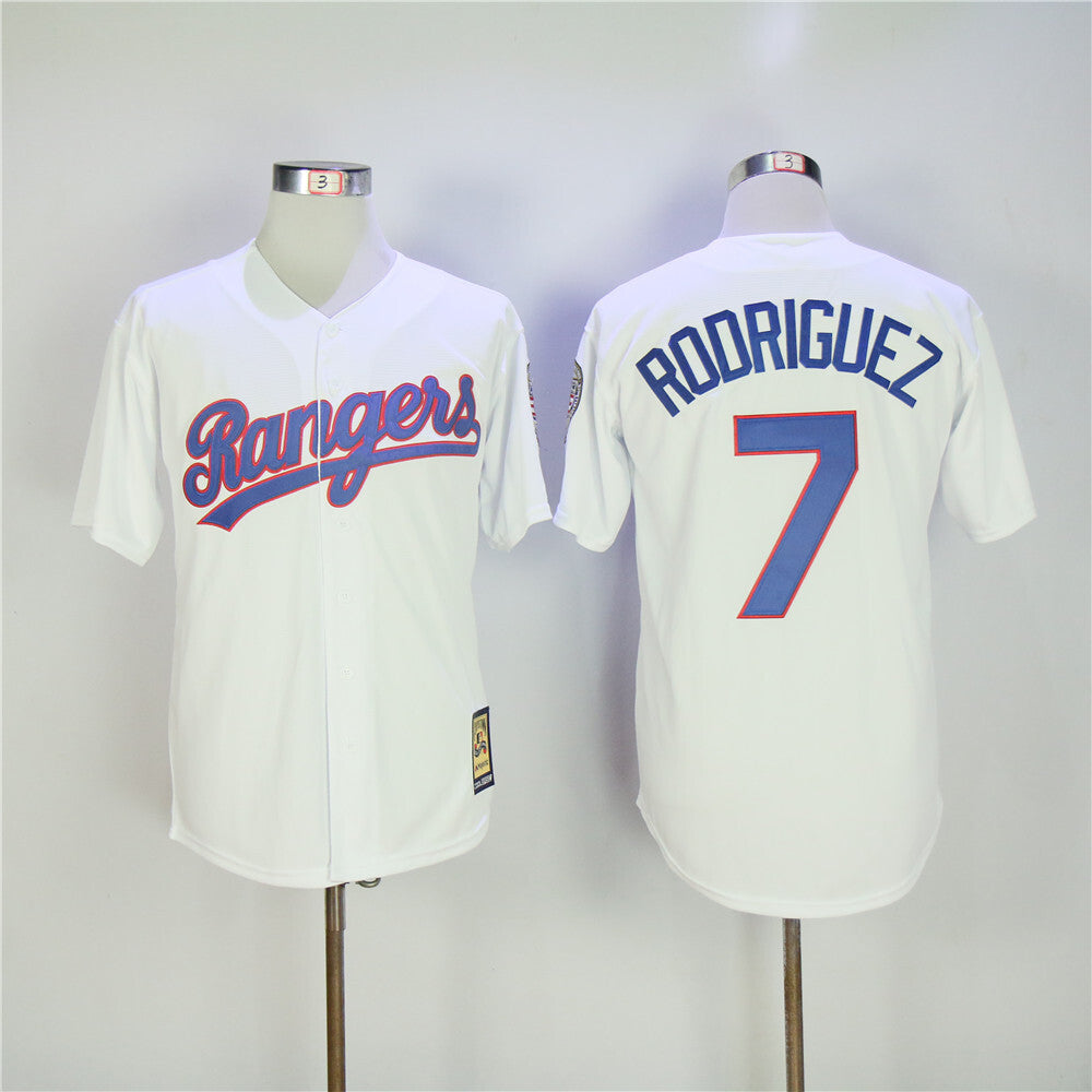 Texas Rangers #7 Rangers 7 White Fan Retro