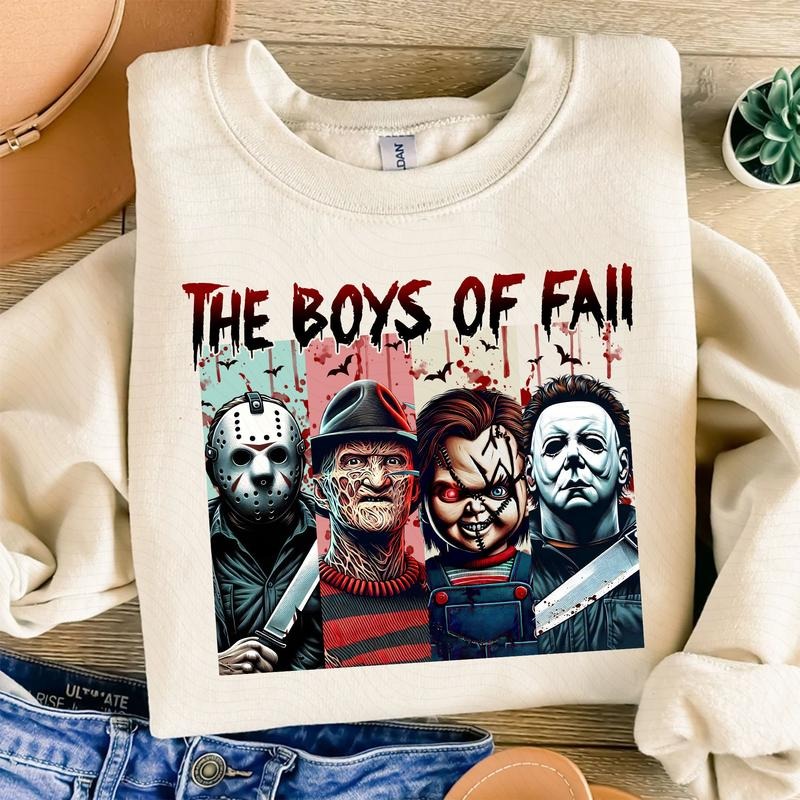 The Boys Of Fall Crewneck, Friends Horror Characters, Happy Halloween 2024, Horror Movie Killers, Scary, Halloween Sweater