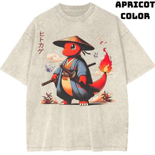 The Charmander Samurai Vintage Graphic Tees, Charmander Tee, Pokemon Shirt, Pokemon Merch, Anime Manga Shirt, Anime Japanese, Anime Clothing, Unisex T-Shirt, Top Streetwear Menswear Womenswear