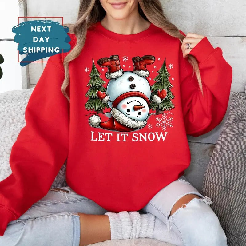 The Funny Snowman Xmas Sweatshirt, Let It Snow Sweatshirt, Christmas Crewneck, Cute Holiday Sweater, Christmas Gift, Holiday Season