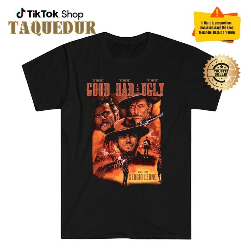 The Good The Bad and The Ugly Men's Navy Black T-Shirt Clint Eastwood T-Shirt
