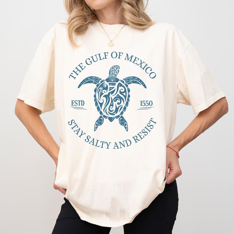 The Gulf Of Mexico Comfort Colors Shirt, Stay Salty And Resist T-shirt, Mexican Sea Turtle Graphic Tee, Gulf Of Mexico...
