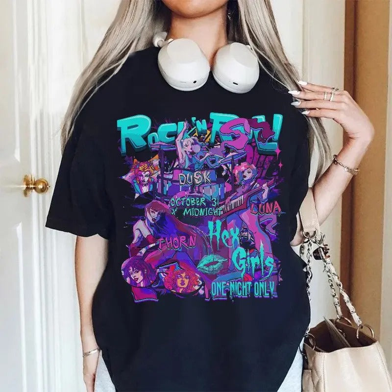 The Hex Girls Tour, Hex Girls Concert Shirt, Retro Halloween Hex Girls Rock Band Concert Tee Rocker Mama, Spooky Shirt, Unisex Short Sleeve Tee Shirt