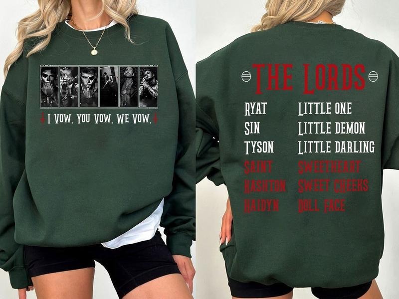 The L.O.R.D.S Series Shirt Sweatshirt, I Vow You Vow We Vow Hoodie, The Ritual The Sinner The Sacrifice Shirt, Carnage Madness Bookish Shirt Lady Unisex Soft Comfort Crewneck Pullover Long Sleeves Graphic Fabric Sweater
