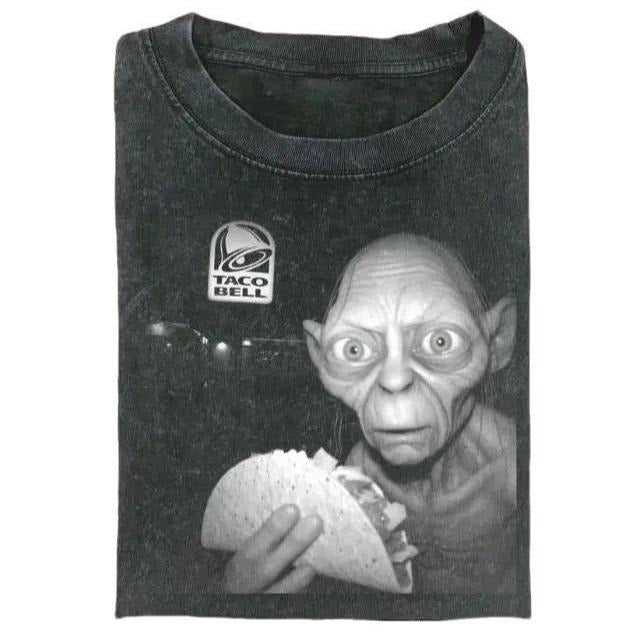 The LORD OF THE RINGS Graphic TSHIRT, GOLLUM Taco bell Movie shirt