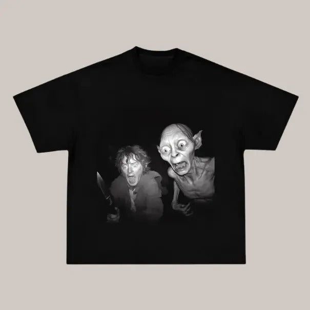 The Lord of the Rings Vintage Graphic Tee, Frodo Gollum T-Shirt, Movies Tee, Unisex Meme Cringe Funny Dumb Shirt, Menswear Womenswear Streetwear