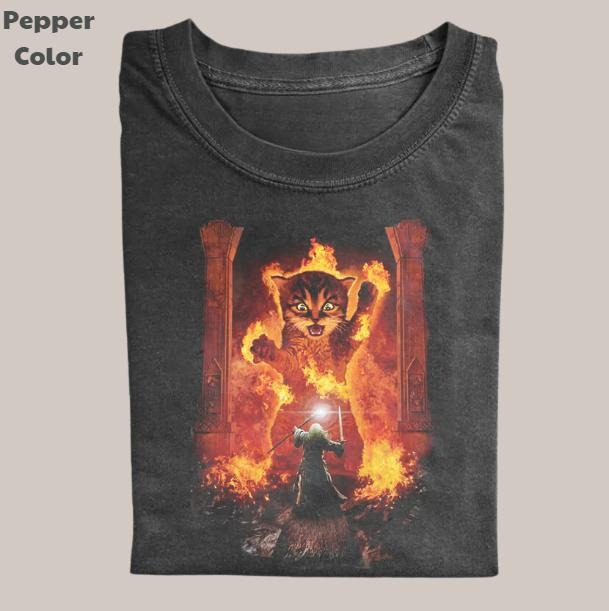 The Lord of the Rings Vintage Graphic Tee, Monster Cat T-Shirt, Unisex Meme Cringe Funny Dumb Shirt, Menswear Womenswear Streetwear