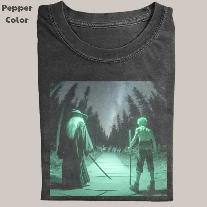 The Lord of the Rings Vintage Tee, Galdalf x Zoro T-Shirt, Movie Graphic Tee, Unisex Meme Cringe Funny Dumb Shirts, Menswear Womenswear Streetwear