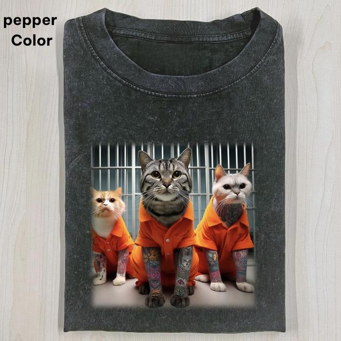 The Meowfia: Funniest Of The Cat Street Gangs Graphic Tee, CAT SELFIE T-SHIRT, FUNNY CUTE CAT, funny shirts for women, Womenswear Cotton Top