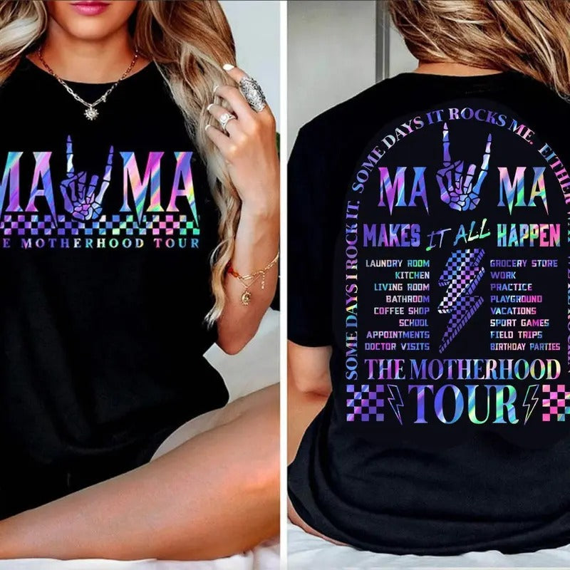 The Motherhood Tour Bundle Some Days I Rock It Some Days It Rocks Me Either Way Were Rockin Mama Lighting Bold Png Mom Png unisex sweatshirt