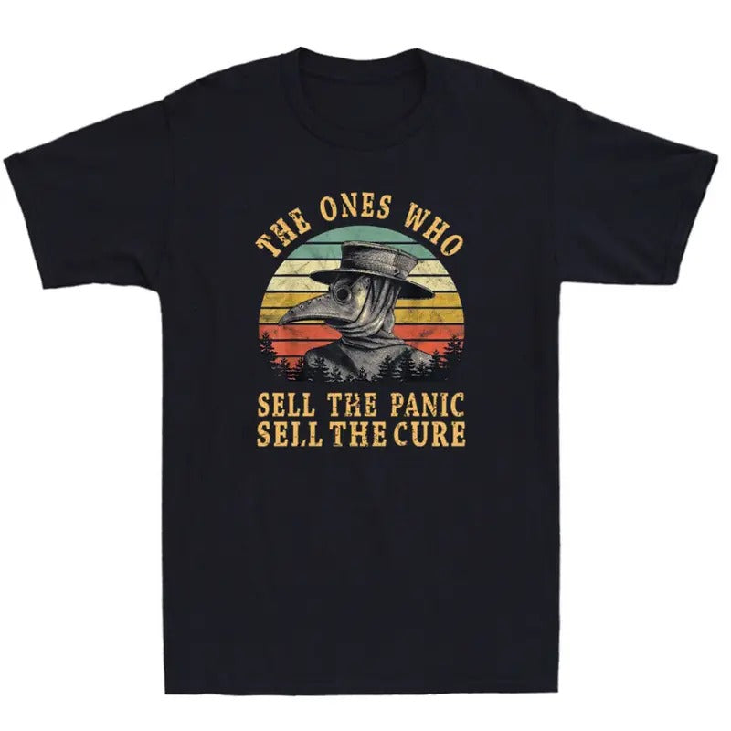 The Ones Who Sell The Panic Sell The Cure Plague Doctor Vintage Men's T-Shirt
