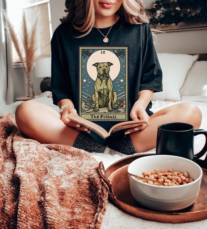 The Pitbull Tarot Card Shirt, Pittie Tarot Shirt, Pit Bull T-Shirt, Bully Dog Gift, Pitty Mom, Pitty Dad,Pit Bull Tarot,...