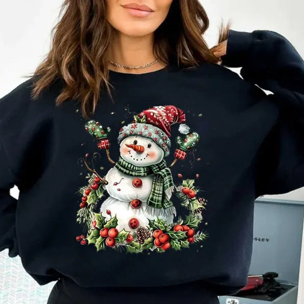 The Prettiest Snowman Xmas Sweatshirt, Christmas Crewneck, Cute Holiday Sweater, Christmas Gift, Christmas Shirts for Women