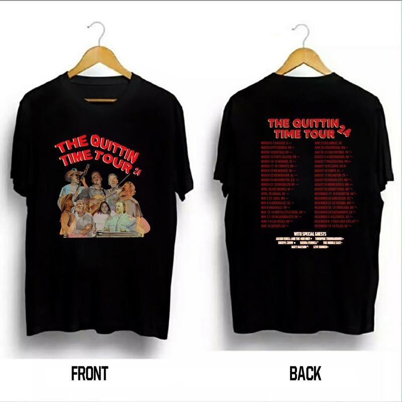 The Quittin Time Tour 2024 Sweatshirt Hoodie T-shirt, ZB Shirt, Country Music Tee, Gift For Fans